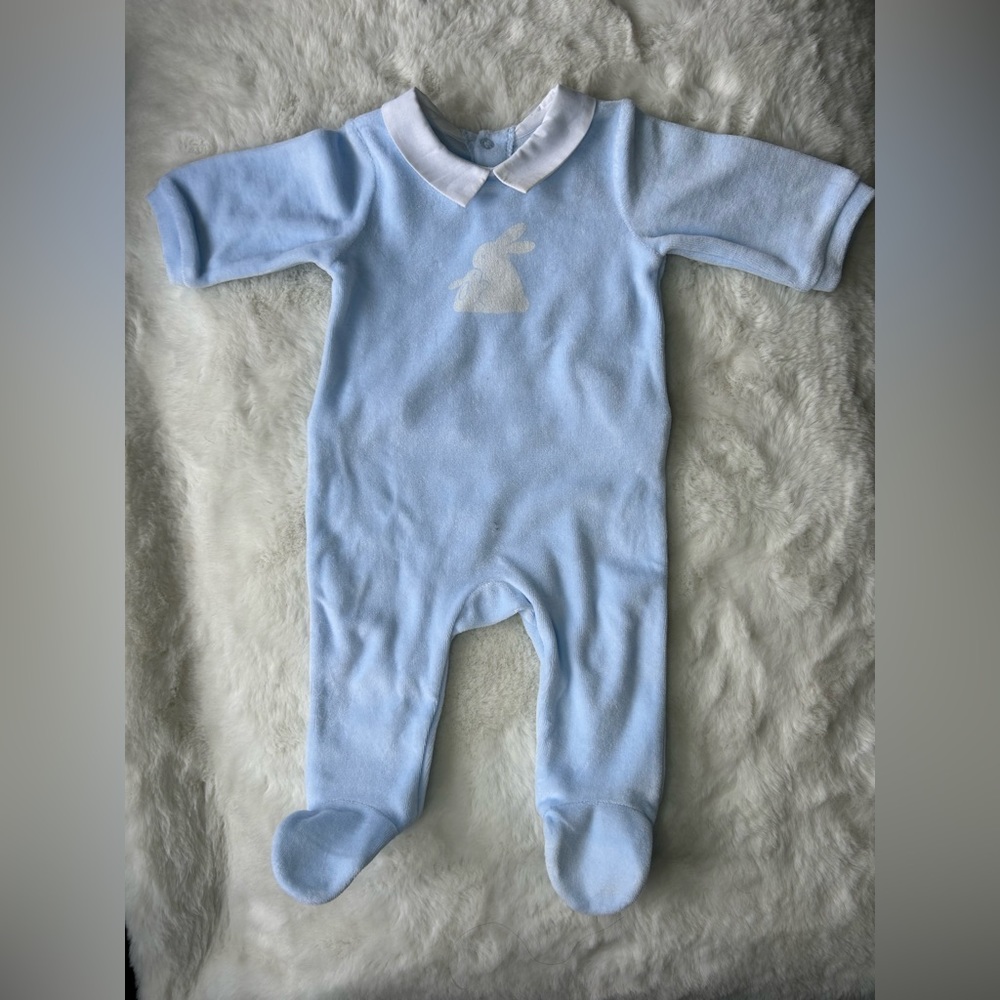 Jacadi baby boy velvet pajamas 3M